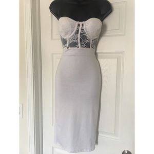 Strapless Corset Top Midi Dress